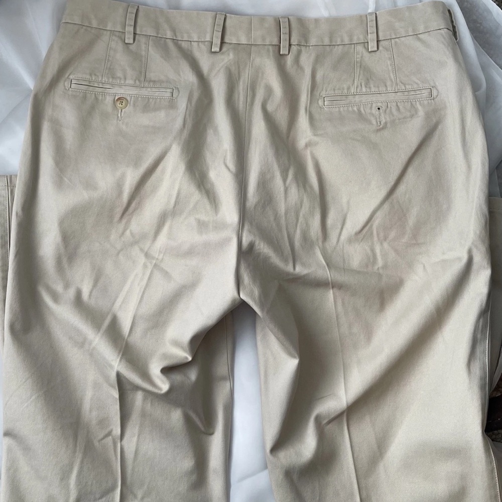 Peter Millar Pants Beige Chinos Flat Front Pima Cotton Ankle 38x32 - Picture 4 of 7